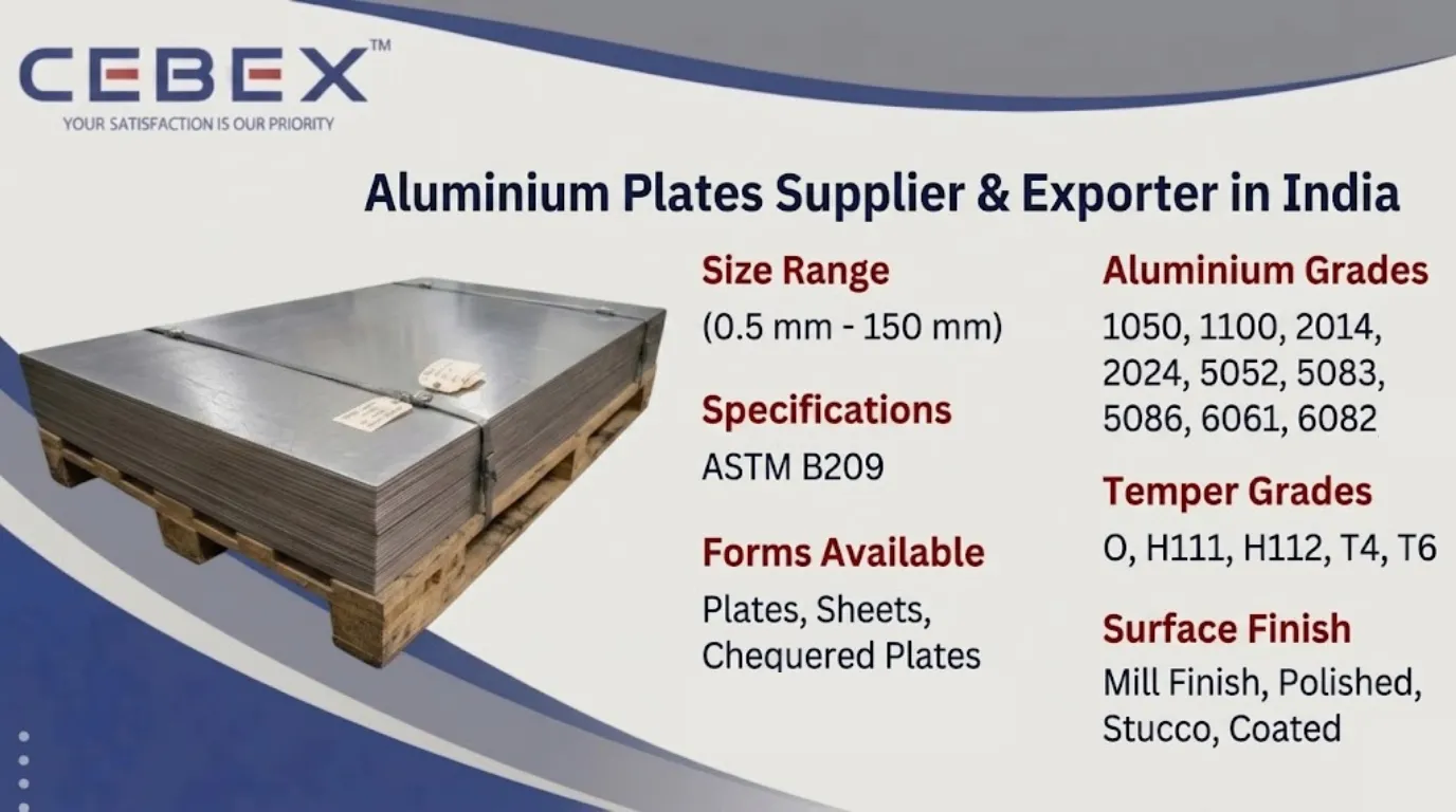 Aluminium Plates Supplier & Exporter in India &ndash; ASTM B209 Aluminium 6061, 5083, 7075 Plates | Cebex Steel India