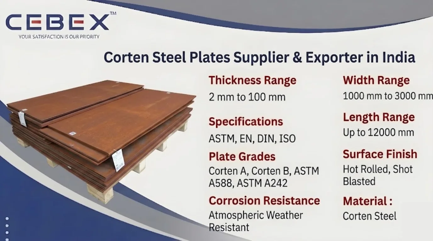 Corten Steel Plate Supplier & Exporter in India &ndash; ASTM A588, A242 Weathering Steel Plates | Cebex Steel India