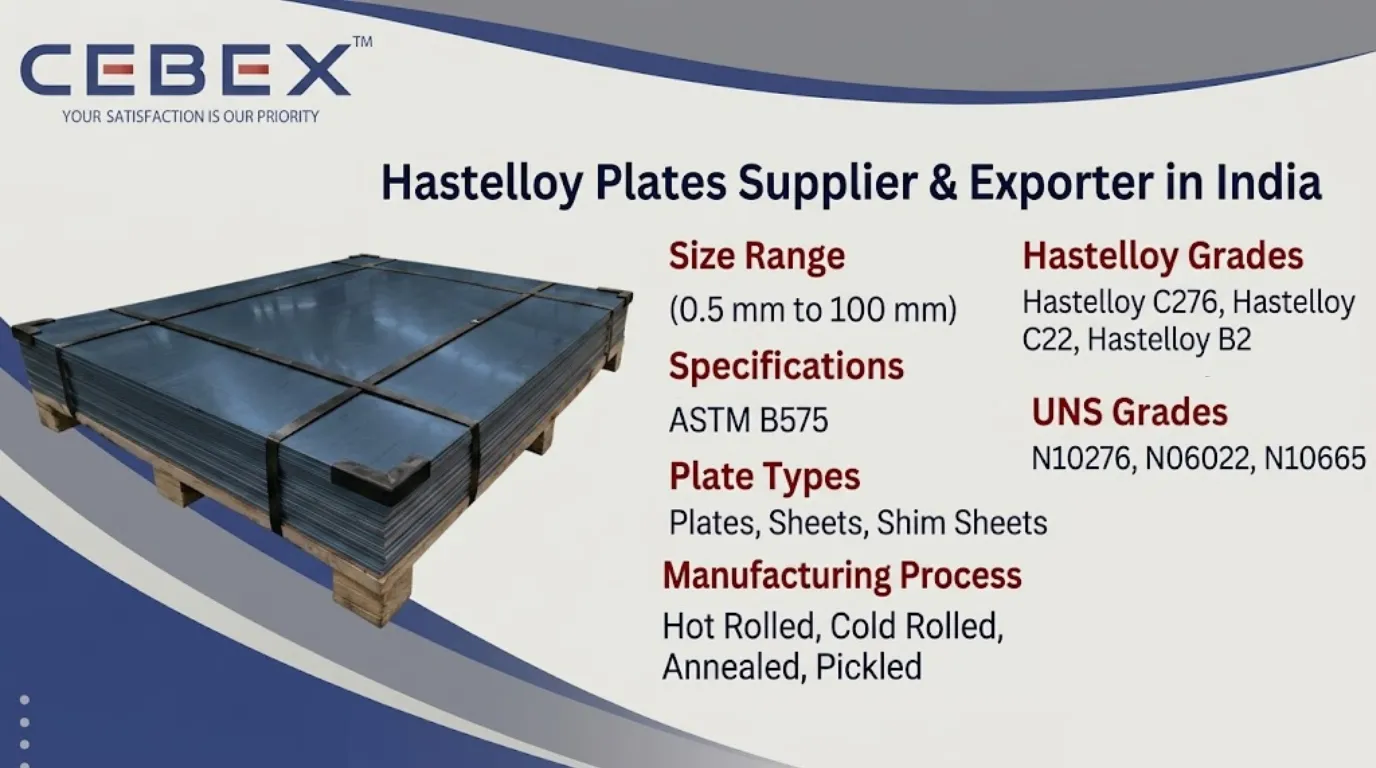 Hastelloy Plate Supplier & Exporter in India &ndash; ASTM B575 Hastelloy C276, C22, B2 Plates | Cebex Steel India