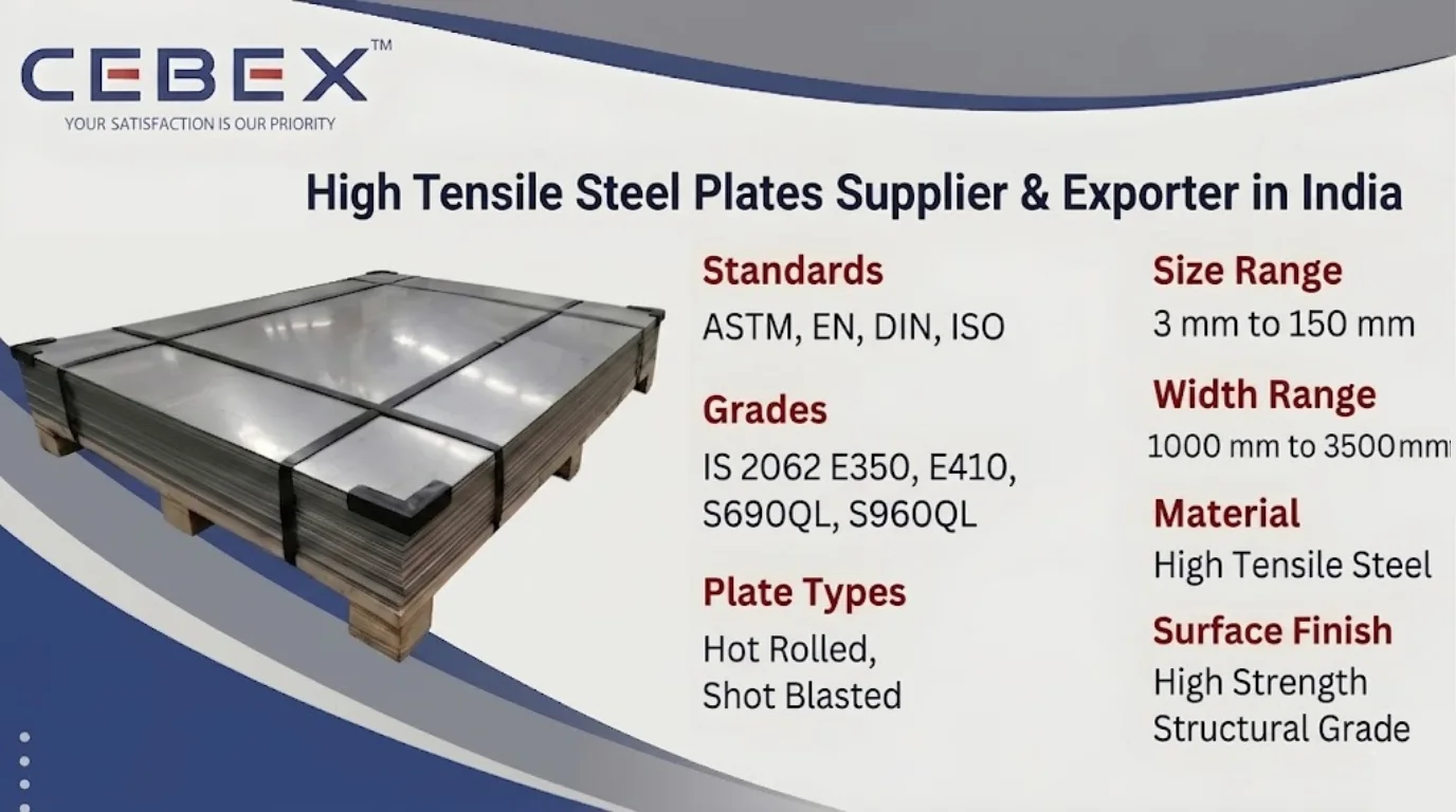 High Tensile Steel Plates Supplier & Exporter in India &ndash; IS 2062, S690QL, S960QL High Strength Plates | Cebex Steel India