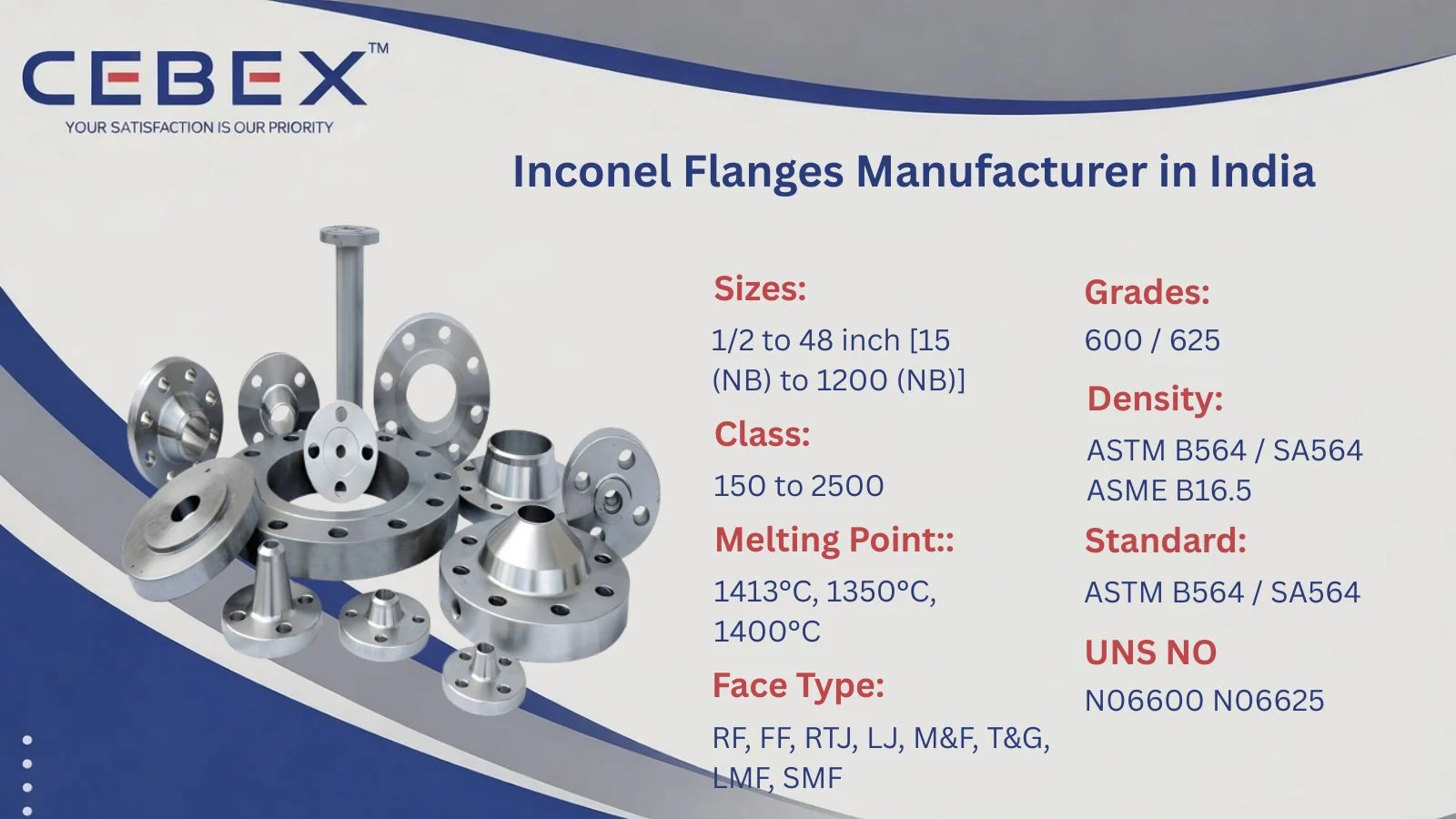 Inconel Flanges Manufacturer in India – ASTM B564 UNS N06600 N06625 High Temperature Flanges by CEBEX STEEL INDIA