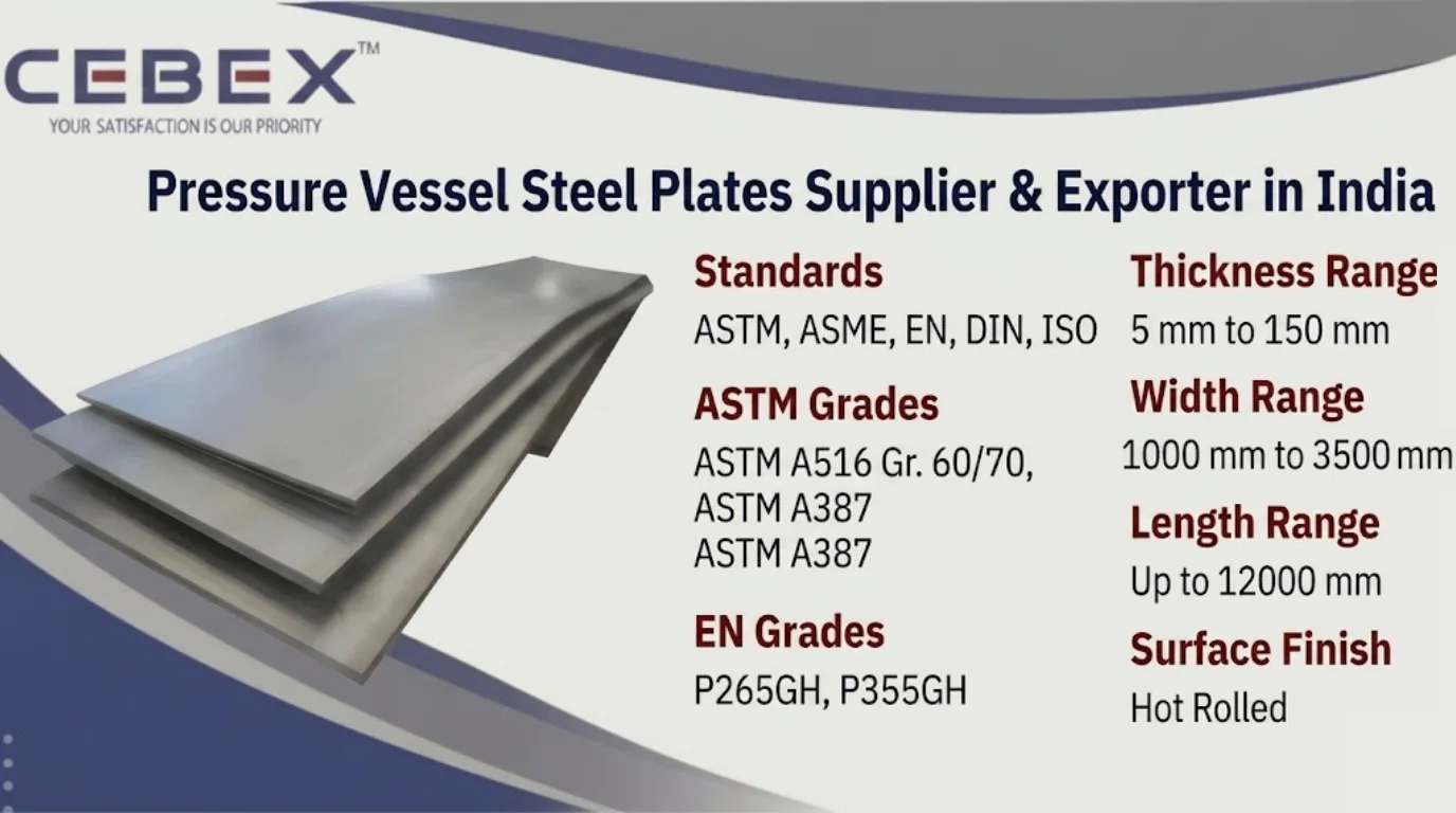 Pressure Vessel Steel Plate Supplier & Exporter in India &ndash; ASTM A516, A387 Boiler Quality Steel Plates | Cebex Steel India